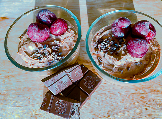 Chocolate Melatonin Mousse in a glass