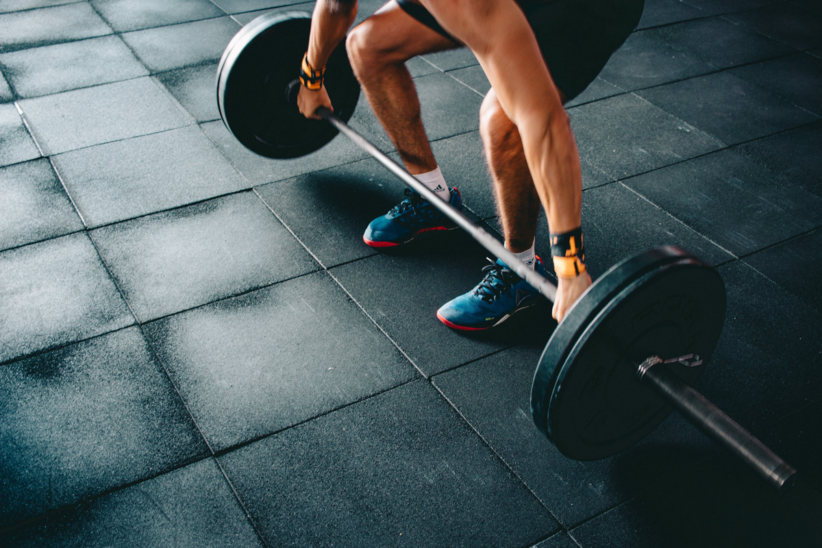 a man lifting weights